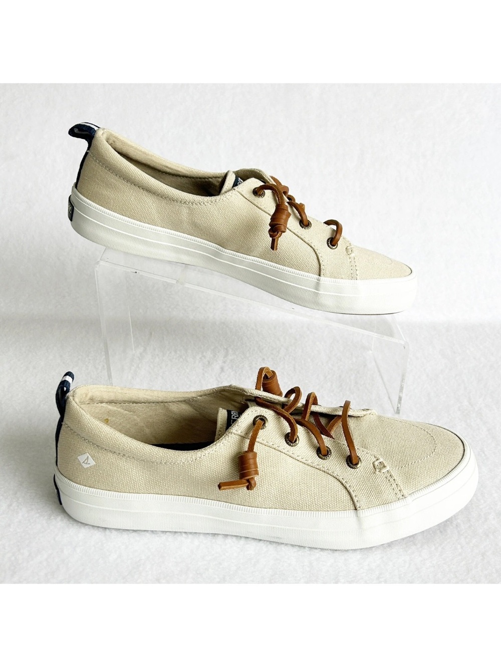 Sperry Top Sider Crest Vibe Core Sneakers Womens 8.5 Canvas Laced Shoes Slip On